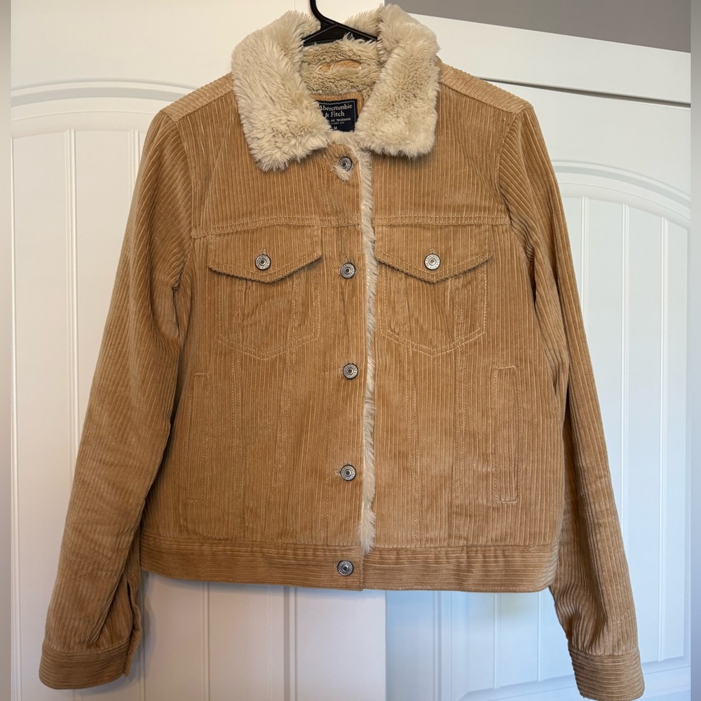 Abercrombie & Fitch Corduroy Sherpa-Lined Trucker Jacket